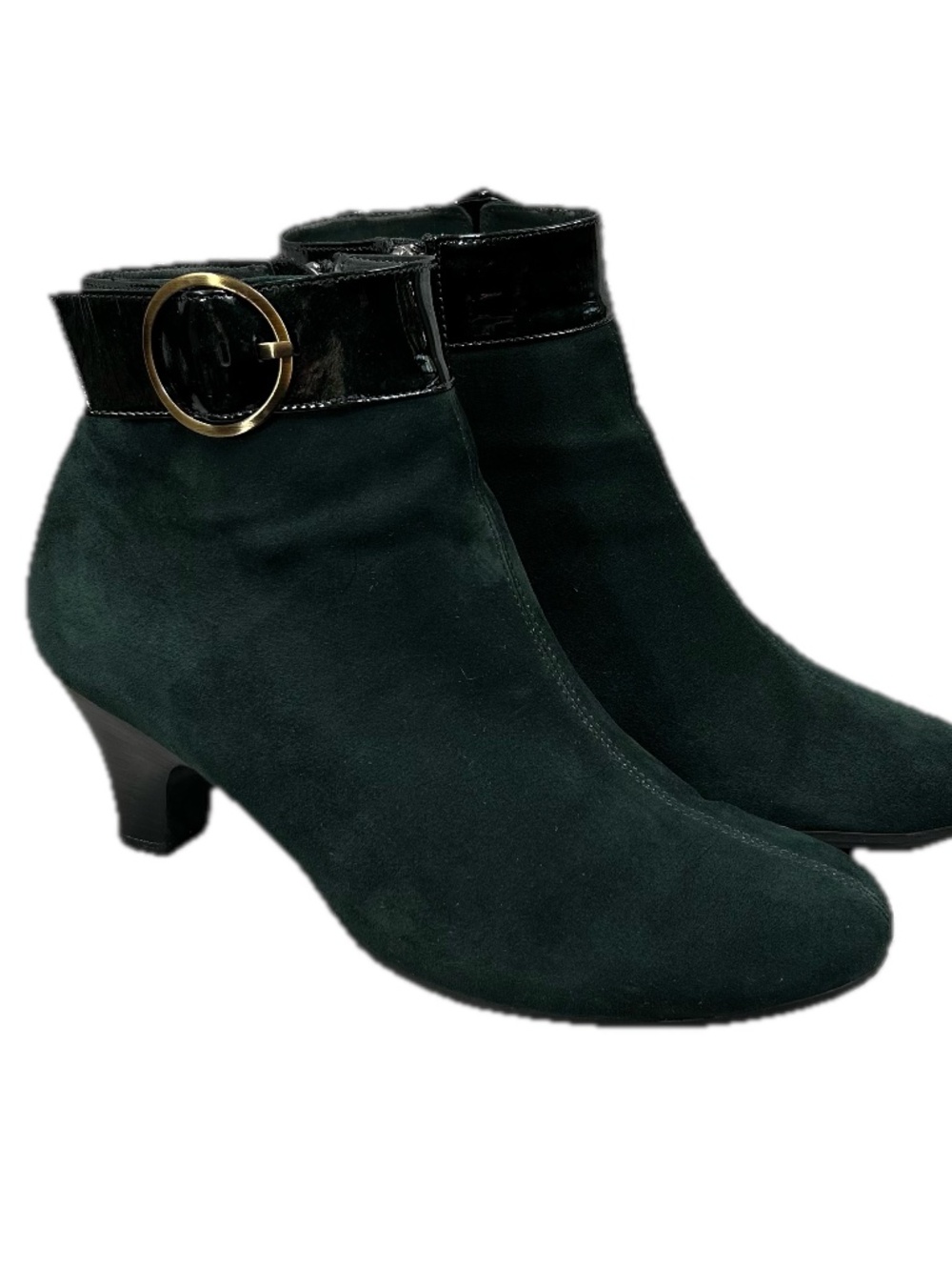 BeautiFeel Dark Green Suede Patent Leather Ankle Boots Size 41